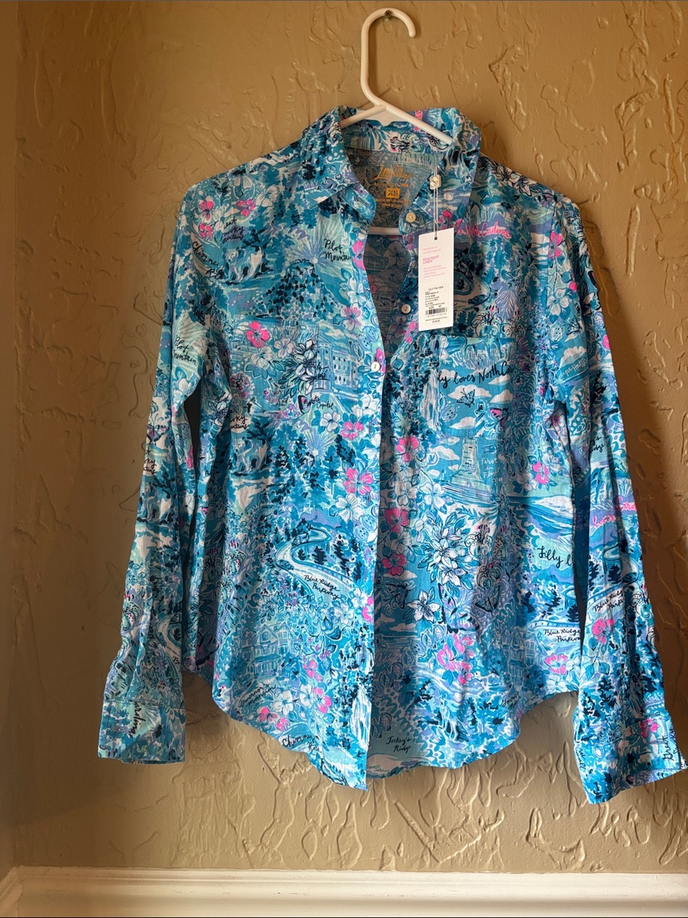 Lilly Pulitzer Sea View Linen Button Down Shirt - NWT